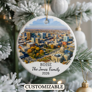 Personalisiertes Boise-Ornament, individuelles Ida Keramik Ornament