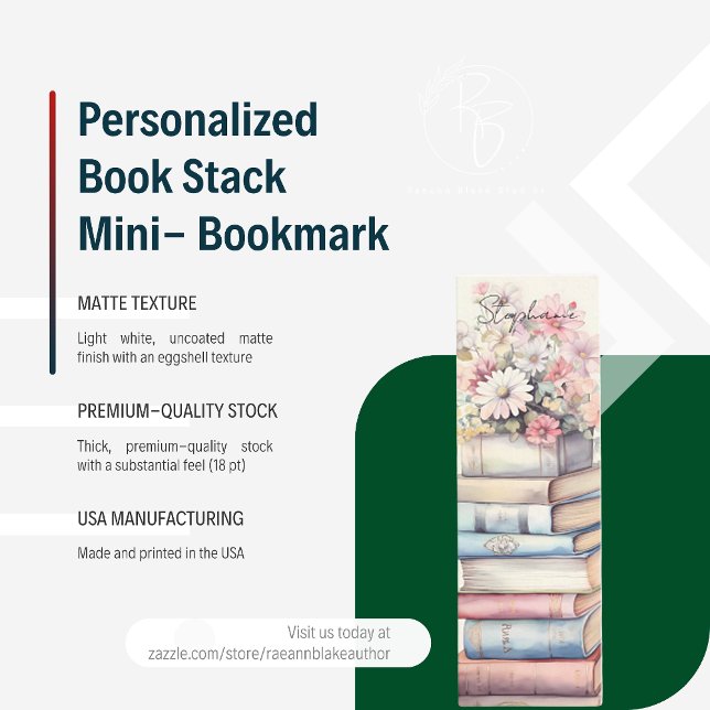 Personalisiertes Book Stack Mini Lesezeichen Visitenkarte (Von Creator hochgeladen)