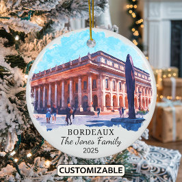 Personalisiertes Bordeaux-Ornament, Frankreich Keramik Ornament