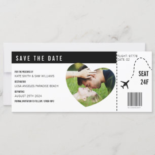 Personalisiertes Bordkartenticket-Foto  Save The Date