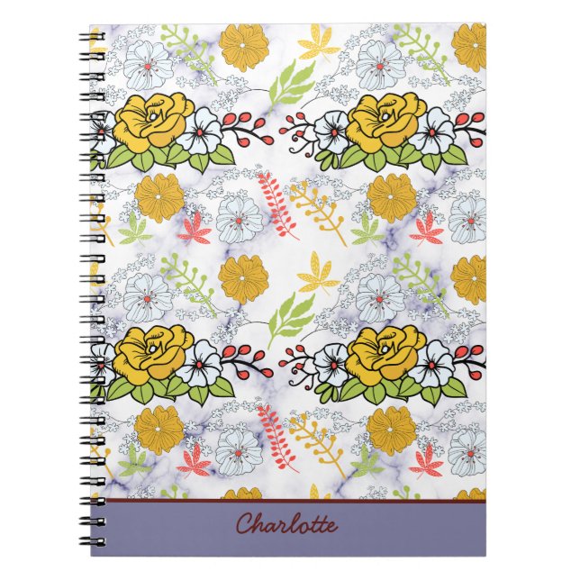 Personalisiertes botanisches Blumenmuster Notizblock (Vorderseite)