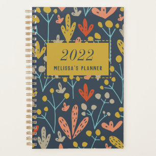 Personalisiertes botanisches Muster 2022 Planer