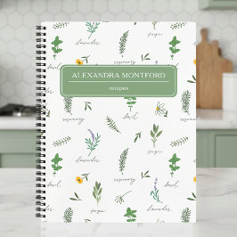 Personalisiertes botanisches Rezeptnotizbuch Notizbuch