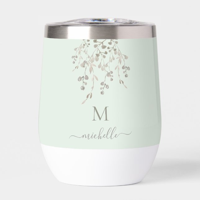 Personalisiertes botanisches Wasserfarben-Monogram (Vorderseite)