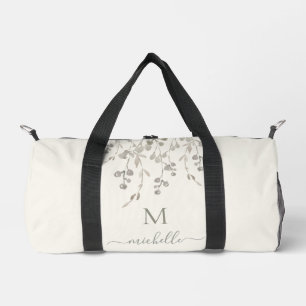 Personalisiertes botanisches Wasserfarben-Monogram Duffle Bag