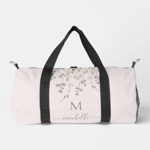 Personalisiertes botanisches Wasserfarben-Monogram Duffle Bag