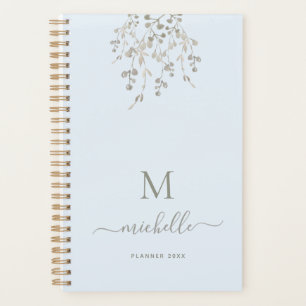 Personalisiertes botanisches Wasserfarben-Monogram Planer