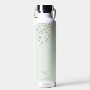 Personalisiertes botanisches Wasserfarben-Monogram Trinkflasche