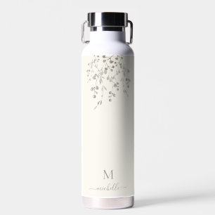 Personalisiertes botanisches Wasserfarben-Monogram Trinkflasche