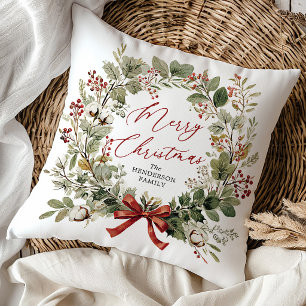 Personalisiertes botanisches Weihnachts-Kissen Kissen