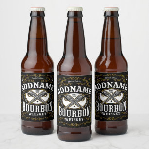 Personalisiertes Bourbon Vintag Guns Whiskey-Label Bierflaschenetikett