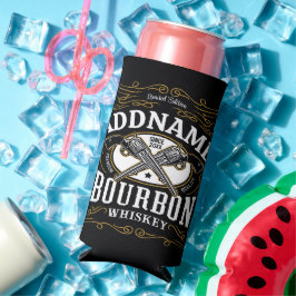 Personalisiertes Bourbon Vintag Guns Whiskey-Label Selters Dosenkühler