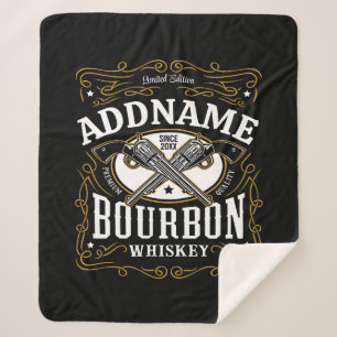 Personalisiertes Bourbon Vintag Guns Whiskey-Label Sherpadecke