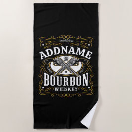 Personalisiertes Bourbon Vintag Guns Whiskey-Label Strandtuch