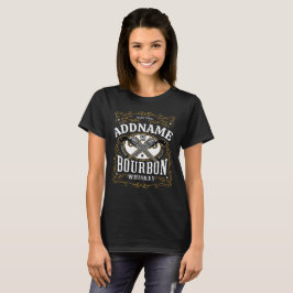 Personalisiertes Bourbon Vintag Guns Whiskey-Label T-Shirt
