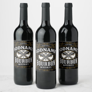 Personalisiertes Bourbon Vintag Guns Whiskey-Label Weinetikett