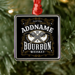 Personalisiertes Bourbon-Vintage-Gewehr-Whiskey-Et Ornament Aus Metall
