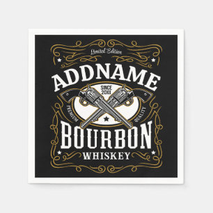 Personalisiertes Bourbon-Vintage-Gewehr-Whiskey-Et Serviette