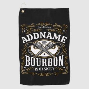 Personalisiertes Bourbon Vintage Waffen Whiskey Et Golfhandtuch