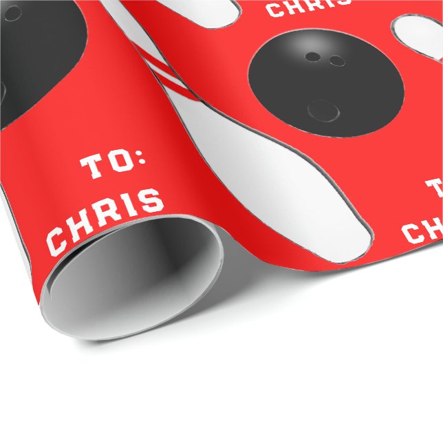 Personalisiertes Bowling-Geschenk Geschenkpapier (Rolleneckpunkt)
