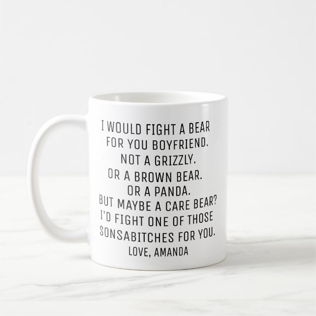 Personalisiertes Boyfriend-Geschenk Kaffeetasse (Links)