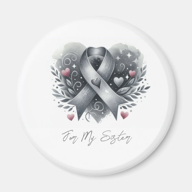 Personalisiertes Brain Cancer Gray Ribbon für mein Magnet (Vorne)