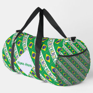Personalisiertes Brasilien-Flagge-Erbe Duffle Bag