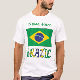Personalisiertes Brasilien-Flagge Herren- T-Shirt