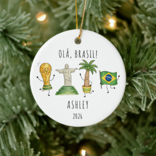 Personalisiertes Brasilien-Urlaubs-Ornament Keramik Ornament