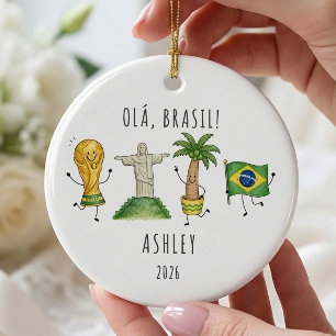 Personalisiertes Brasilien-Urlaubs-Ornament Keramik Ornament