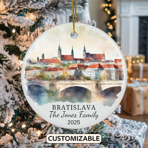 Personalisiertes Bratislava-Ornament, Slowakei-Ges Keramik Ornament