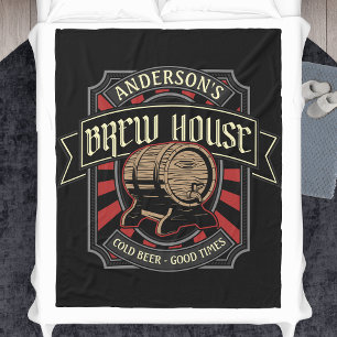 Personalisiertes Brauhaus Label Bier Brauen Bar Pu Fleecedecke