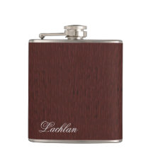 Personalisiertes braunes Leder Imitate Textur Flas