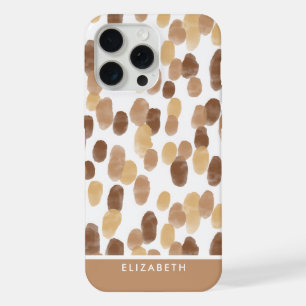 Personalisiertes braunes modernes Wasserfarbe-Punk iPhone 15 Pro Max Hülle