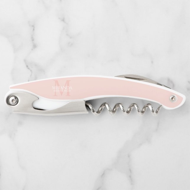 Personalisiertes Brautjungfern-Monogramm und Name Kellnermesser (Vorderseite)