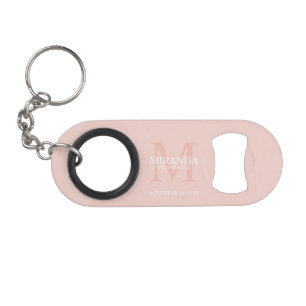 Personalisiertes Brautjungfern-Monogramm und Name Mini Flaschenöffner