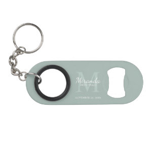 Personalisiertes Brautjungfern-Monogramm und Name Mini Flaschenöffner