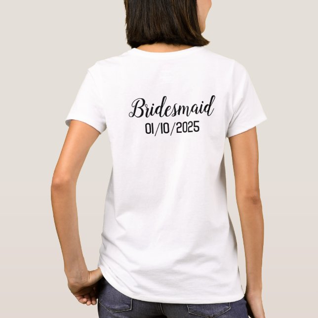 Personalisiertes Brautjungfern T-Shirt (Rückseite)