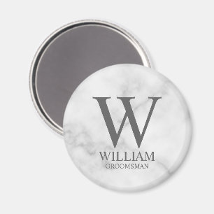 Personalisiertes Brautjunggesellen-Monogramm & Nam Magnet