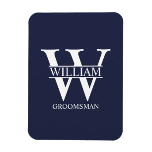 Personalisiertes Brautjunggesellen-Monogramm & Nam Magnet