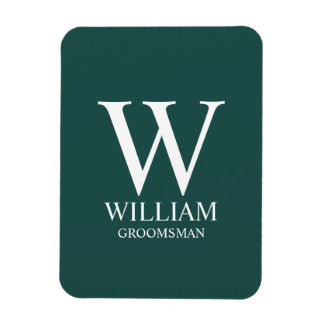 Personalisiertes Brautjunggesellen-Monogramm & Nam Magnet
