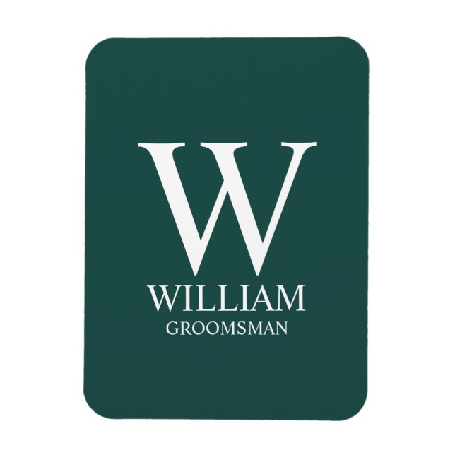 Personalisiertes Brautjunggesellen-Monogramm & Nam Magnet (Vertikal)