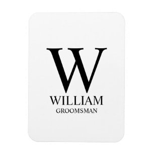Personalisiertes Brautjunggesellen-Monogramm & Nam Magnet