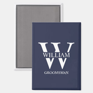 Personalisiertes Brautjunggesellen-Monogramm und - Magnet