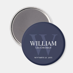 Personalisiertes Brautjunggesellen-Monogramm und - Magnet