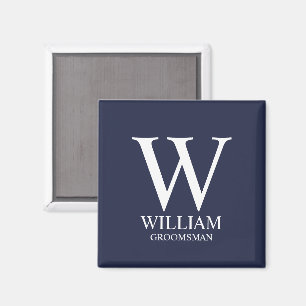Personalisiertes Brautjunggesellen-Monogramm und - Magnet