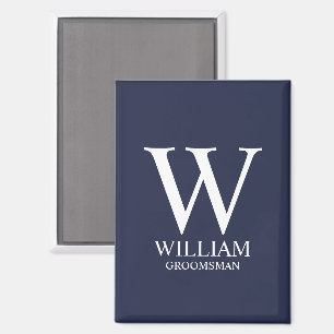 Personalisiertes Brautjunggesellen-Monogramm und - Magnet