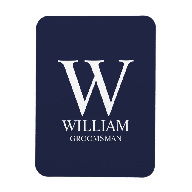Personalisiertes Brautjunggesellen-Monogramm und - Magnet (Vertikal)