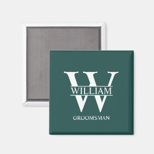 Personalisiertes Brautjunggesellen-Monogramm und - Magnet