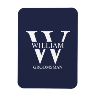Personalisiertes Brautjunggesellen-Monogramm und - Magnet